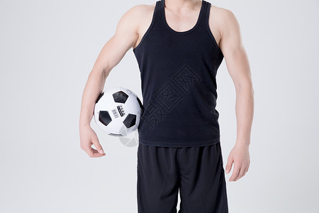 运动健身男性人像足球图片