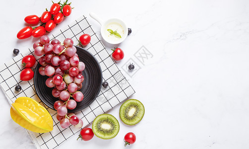 葡萄果盘夏季水果背景背景