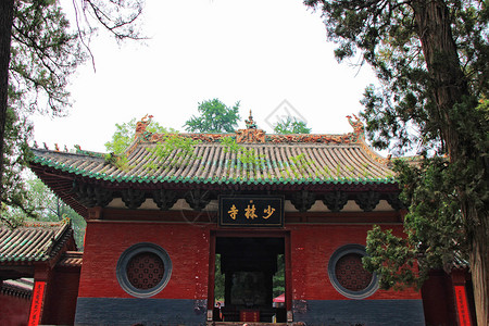 河南郑州登封嵩山少林寺背景图片