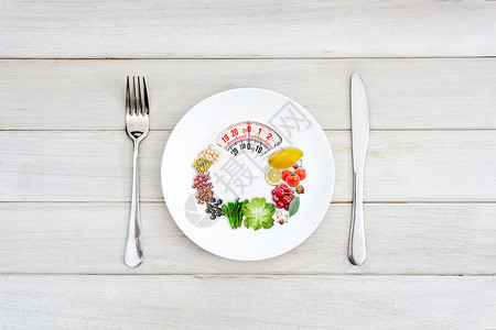 盘子刀叉健康饮食设计图片