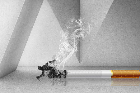 跌倒伤害吸烟有害健康设计图片