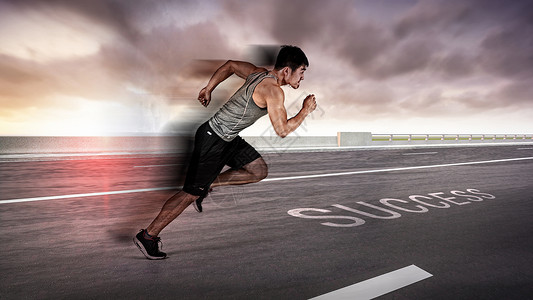 热血励志奔跑的男人设计图片