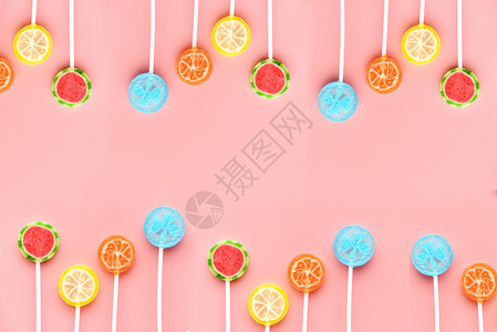 甜蜜水果棒棒糖背景设计图片