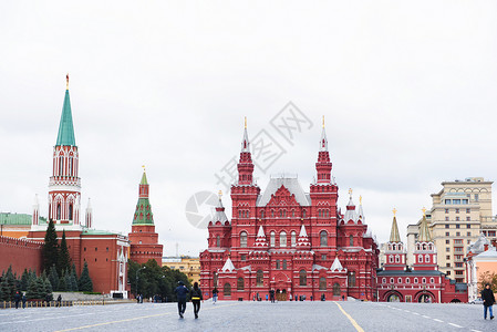 俄式俄罗斯莫斯科红场背景