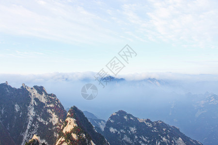 五岳西岳华山云海背景