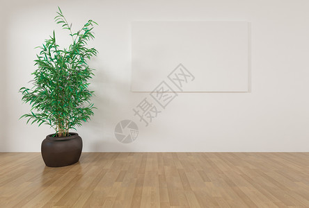 绿植植物盆栽海报样机背景设计图片