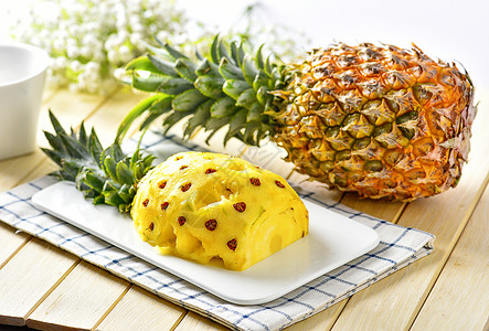 黄色系水果菠萝背景