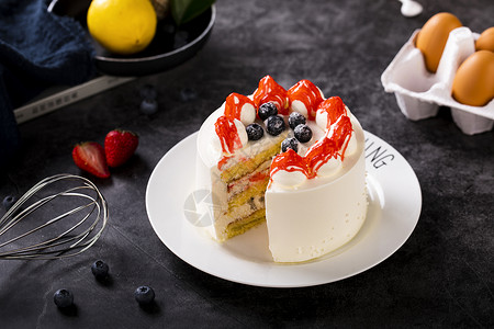 蛋糕花边框奶油水果蛋糕背景