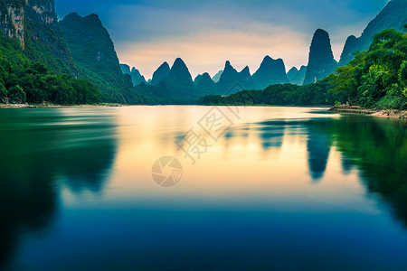 漓江风光广西阳朔风景背景