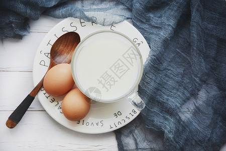 餐巾应用牛奶鸡蛋早餐背景