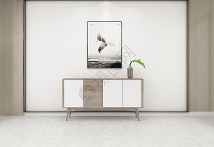 艺术风白露节气海报现代简洁风家居陈列室内设计效果图背景