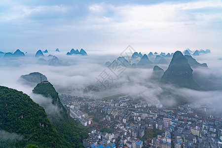 山城云海背景图片