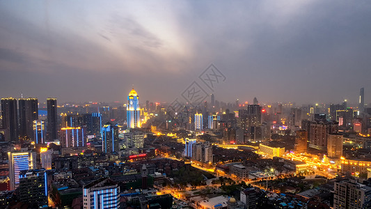 夜晚的武汉城市风景背景图片