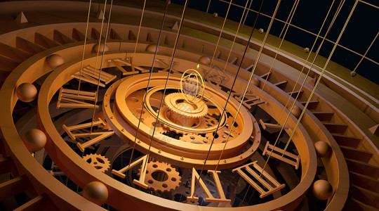 19世纪科幻时钟背景设计图片