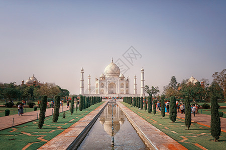 印度洒红节印度泰姬陵地标景点背景