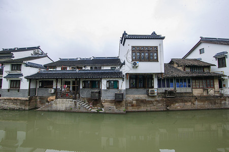 江南古镇的古建筑背景图片
