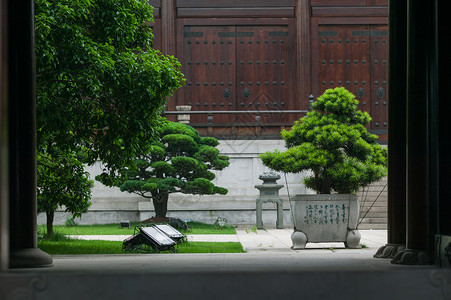 中国风庭院设计背景图片