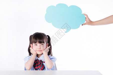 小女孩儿童教育对话框图片
