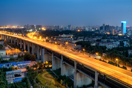 武汉城市夜景红钢城高清图片