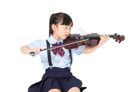 儿童小提琴拉小提琴的小女生背景