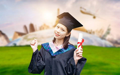 外国微笑毕业旅行设计图片