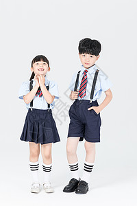 穿着校服的儿童同学学前教育图片