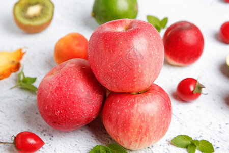 新鲜水果苹果切块高清图片