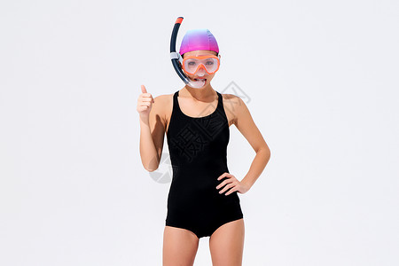 女子潜水服装展示背景