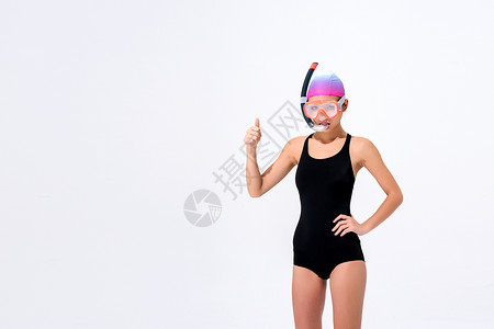 女子潜水服装展示背景