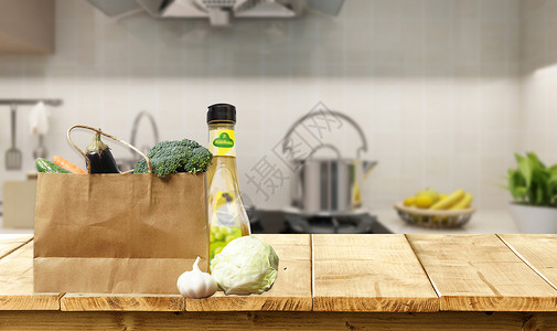 食物袋厨房背景设计图片