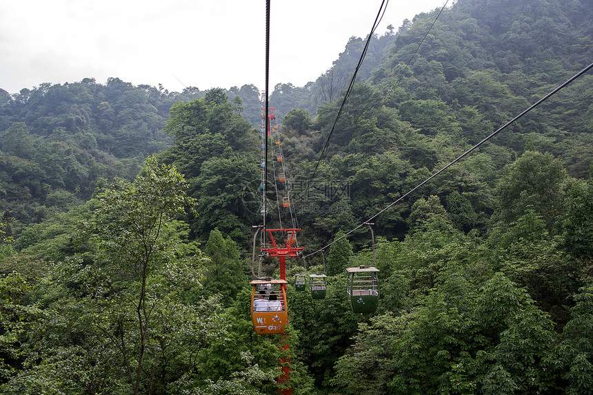 青城山中的索道图片