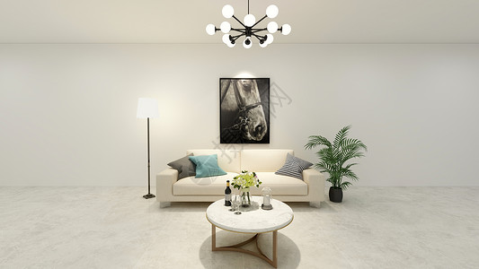 黑白灰客厅现代简约室内设计图片