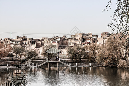 新疆喀什高台民居背景