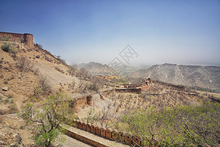 碉堡印度地标建筑琥珀堡背景