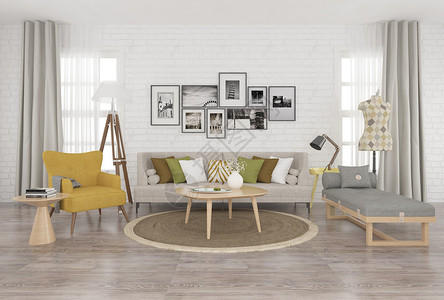 躺椅效果图家居客厅设计图片