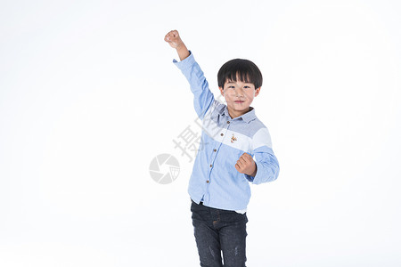 儿童握拳高举高清图片