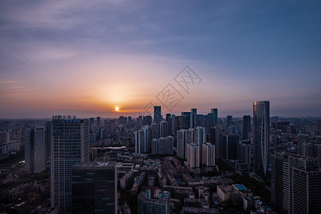 成都市武侯区的日落进程图片