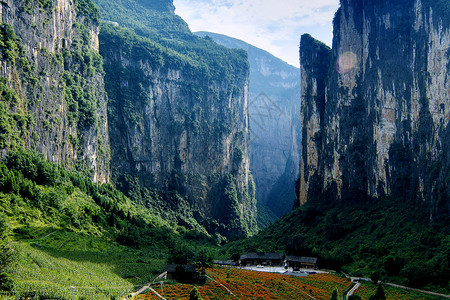 悬崖步道重庆山城步道背景