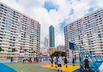 香港彩虹邸大气的篮球场高清图片