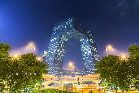 天津广播电视台北京CBD央视大楼背景