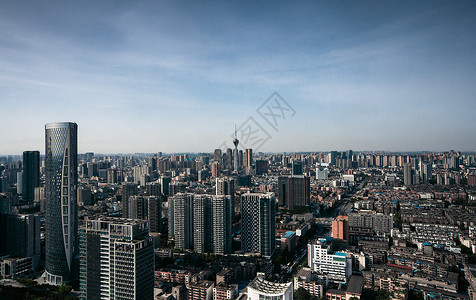 天府五街不同天气的成都电视塔背景