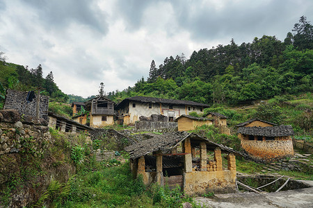 福州永定土楼群背景图片