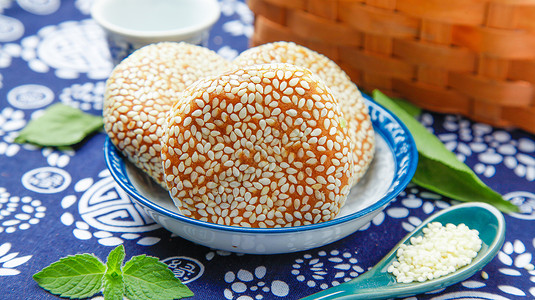 苏州小麻饼苏州特产小麻饼背景