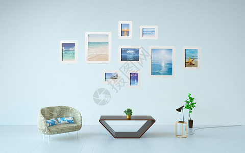 白简单美式白沙发室内家居设计图片