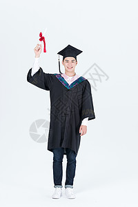 穿工装裤男生毕业季穿学士服的毕业大学生背景