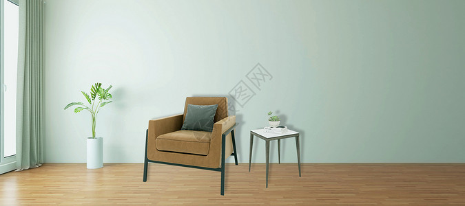 简约欧式沙发椅休闲一角设计图片