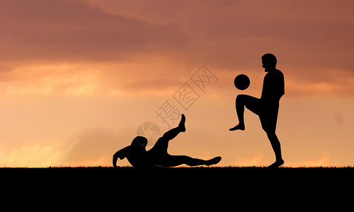 足球运动剪影背景图片