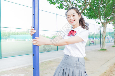 青春校园学院风女生校园写真背景图片