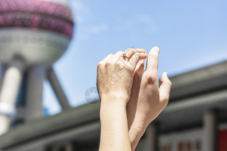 情侣旅游上海背景图片