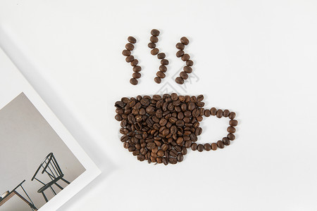 咖啡豆摆拍图片